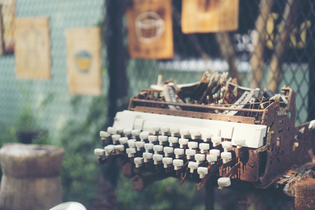 Old and worn typewriterの写真素材
