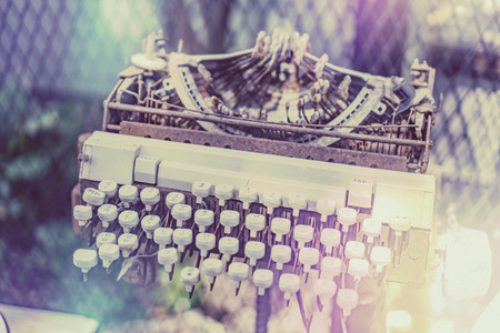 Ancient typewriter, old vintage filter imageの写真素材