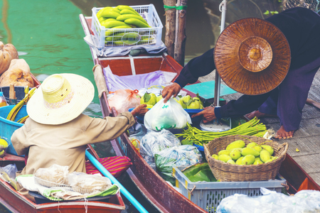 Local boat in Amphawa Floating Marketの写真素材