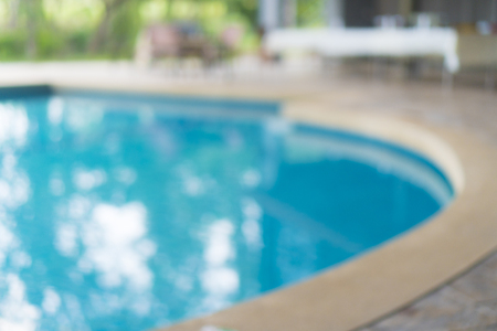 blurry background of swimming pool viewの写真素材