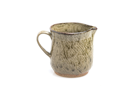 ceramic coffee dripper pot isolated on whiteの写真素材