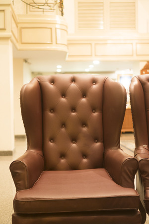Luxurious sofa in the hotel lounge.の写真素材