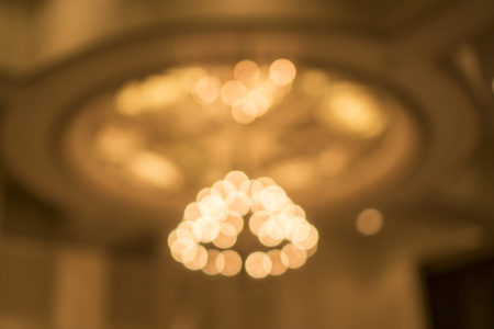 abstract blurry background of Lighting in the reception room of a luxury hotel.の写真素材