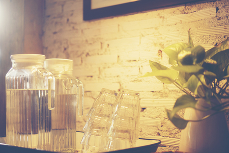 coffee cafe interior, vintage filter imageの写真素材