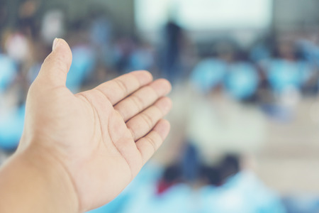 blurry background of children activity in schoolの写真素材