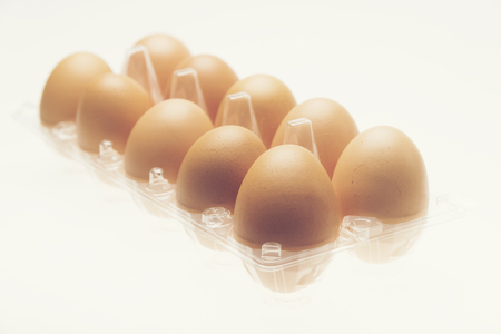 chicken eggs isolated on white