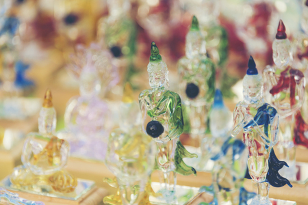 Buddha statue made of glassの写真素材