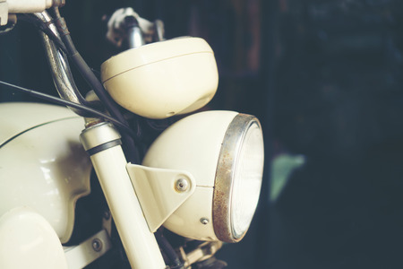 vintage motorcycle - Decorations in the cafe (coffee shop). retro color effect stylesの写真素材