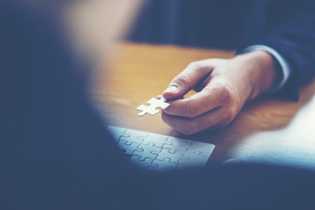 image of business concept with business man in modern business officeの写真素材