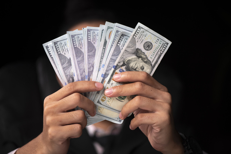 business concept with Dollar billsの写真素材