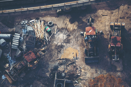 top view of construction siteの写真素材