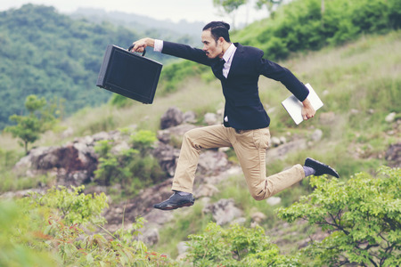 crazy business concept with businessmanの写真素材