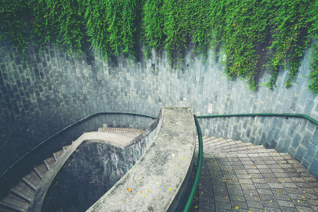 Spiral staircase at Fort Canning Park, Singaporeの写真素材