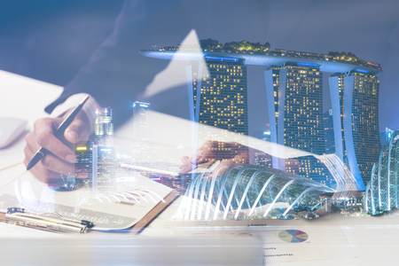 exposure image in business concept, vintage filter imageのeditorial素材