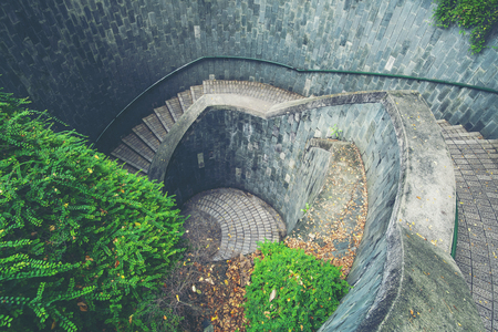Spiral staircase at Fort Canning Park, Singaporeのeditorial素材