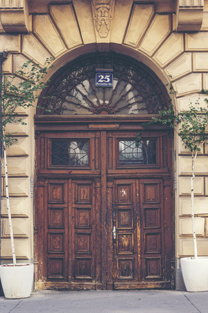 old vintage door and window, Europe styleの写真素材