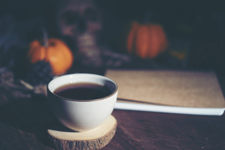 Halloween cafe concept, coffee cafeの写真素材