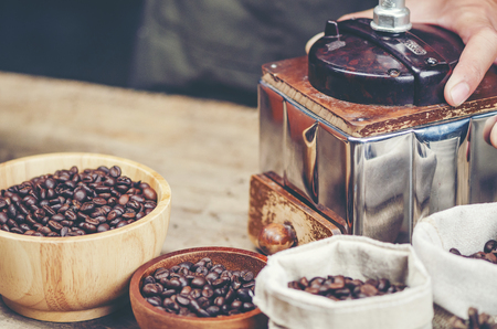 vintage coffee toolsの写真素材