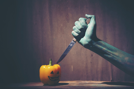 Halloween Ghost hand, art picture for Halloween conceptの写真素材