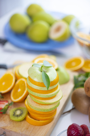 Fresh fruits.Assorted fruits colorful background.の写真素材