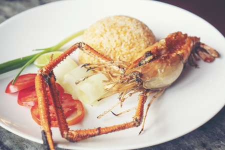 Shrimp fried rice, Thai foodの写真素材