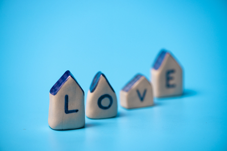 the word LOVE for Valentine's Dayの写真素材
