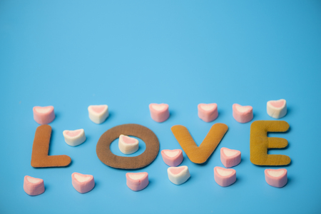 the word LOVE for Valentine's Dayの写真素材