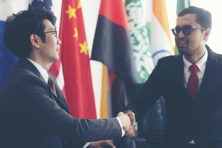 The picture shows the relationship between countries. Diplomatic relations And international businessの写真素材