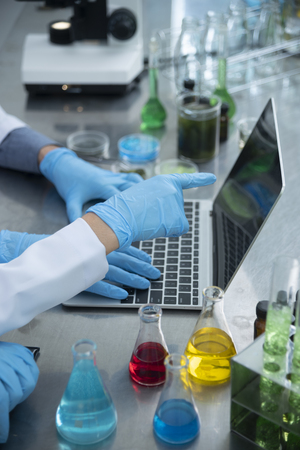 Scientists are working in a chemical labの写真素材