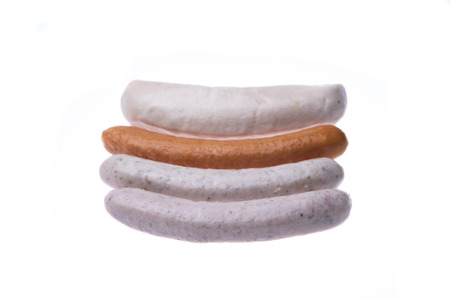 sausage set, isolated on white backgroundの写真素材
