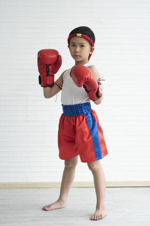 Boys are learning Muay Thai sports.の写真素材