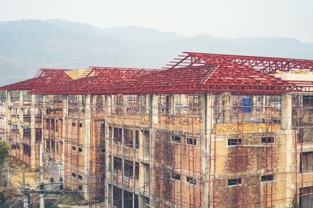 High-rise residential buildings and sunlight that shineの写真素材