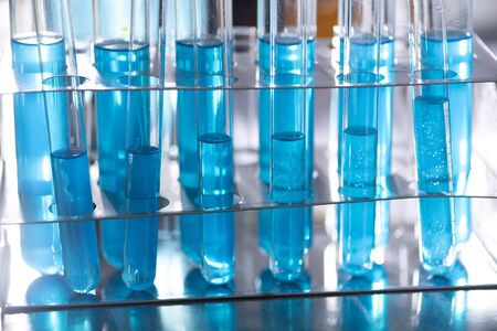 The scientist test the natural product extract, oil and biofuel solution, in the chemistry...