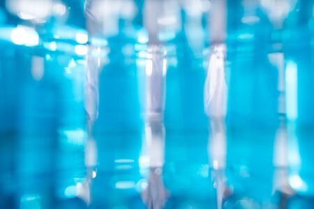 Chemical research with blue liquid