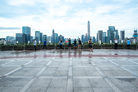 Shenzhen, China - August, 2019 : Cityscape of Shenzhen, China. Shenzhen is a major city in Guangdong Province, China.のeditorial素材