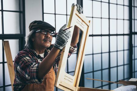 A carpenter's creativity and woodwork.
