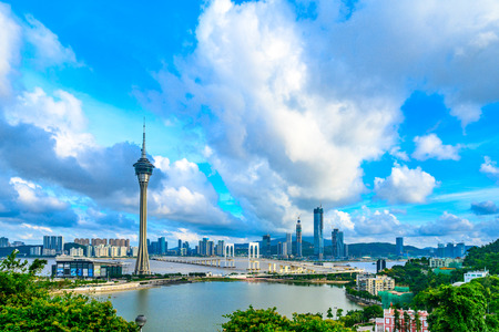 Macau,China in December 2019, Macau Tower and Cityscapeのeditorial素材
