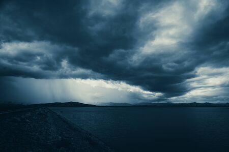 tropical mountain with lake, Thailandの写真素材