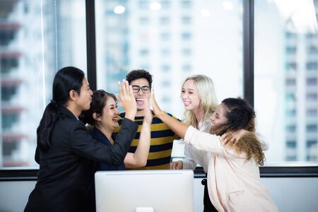 business team working with computer  online business success conceptの写真素材