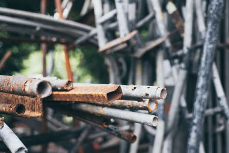 metal scrap for industry waste recycling, iron steel garbage trashの写真素材