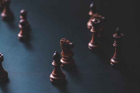 chess board game for the concept of co-worker business team and business success conceptの写真素材