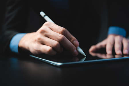 business hand, concept successful of business workerの写真素材