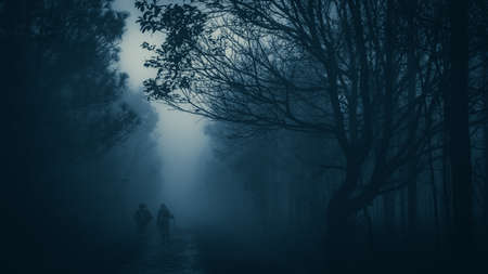 happiness young traveler woman walking in t he tropical forest, nature scene outdoor in the concept of freedom and relax with natural environment field, spa and relaxing with tree plant and green parkの写真素材