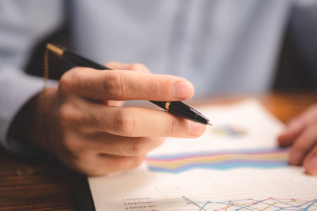 business approve and certificate concept, confirmation of business marketing document permit and...
