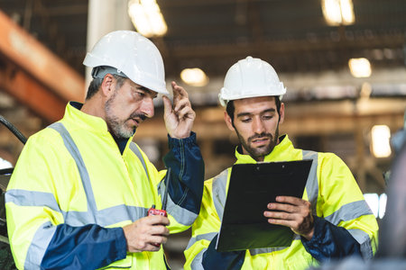 professional technician engineer working to control electrical power and safety service system, electrician working to maintenance and checking industrial equipment in term of factory technologyの写真素材