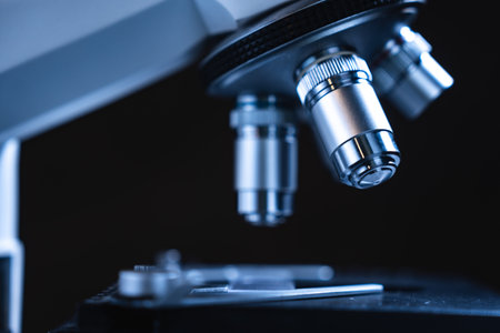 professional scientific equipment microscope for medicine scientist using in biotechnology science...