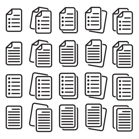 document icon set, line design, vector illustration eps10 graphicのイラスト素材