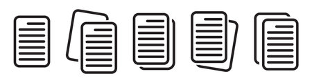 Clipboard icon set. Document vector icon isolated on white backgroundのイラスト素材