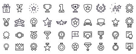 award line icon set, outline vector sign collection, linear style pictogram isolated on white.のイラスト素材