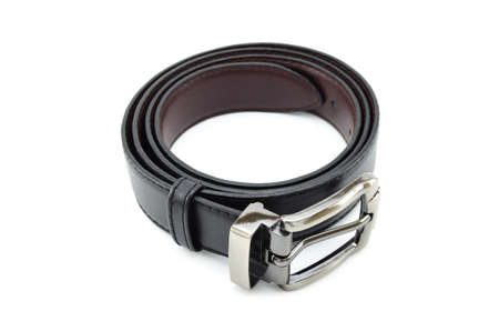 Men black belt isolated on white background の写真素材